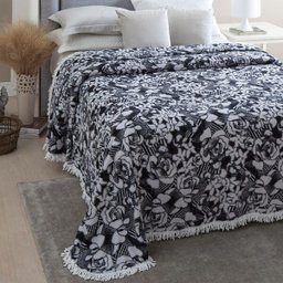 Colcha Casal Chenille Canelada Jolitex Valentina Chumbo - 1