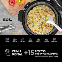 Panela de Pressão Elétrica Eos Multicooker Digital 6L Inox Epp60Di 110V 110V - 6