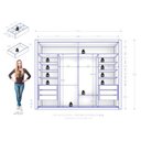 Ver imagem 3 de Guarda Roupa Casal Imperador Plus 2 Portas e Cômoda Sapateira Imperial 5 Gavetas Cinamomo Areia