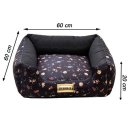 Cama Quadrada Para Cachorro Ou Gato Luppet Preto Cachorro G - 4