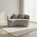 Ver imagem 2 de Sofá Decorativo Montreal 180cm Orgânico Bouclé Cinza Claro