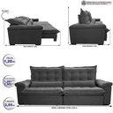 Ver imagem 2 de Sofá Retrátil e Reclinável 2,55m Cama inBox Big Fresh com SoftGel D40 Velupluma Cinza
