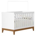 Ver imagem 2 de Berço Americano Flip Branco Acetinado Reller e Cômoda Infantil Americano Brando Hp e Colchão Tendtud