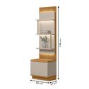Ver imagem 3 de Estante para Livros Colina 1 Porta 3 Prateleiras Ripado Tauari/off White Fosco - Pnr Móveis