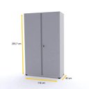 Ver imagem 2 de ARMÁRIO DE AÇO 2 PORTAS 200X118X40 PANDIN AP403SL - CINZA