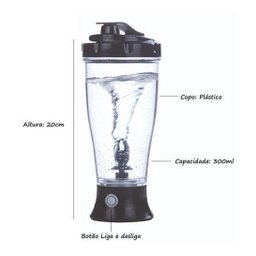 Mini Coqueteleira Mixer Liquidificador Para Academia 300Ml - 3