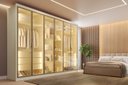 Ver imagem 1 de Roupeiro 6 Portas Reflectas 6 Gavetas Carolina-Noble Glass:Off-White