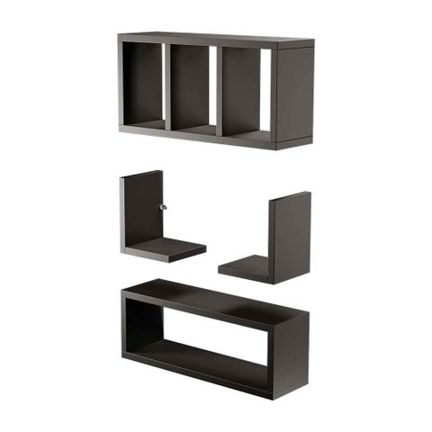 Kit Nichos Prateleiras Versalhes para Banheiro Decorativo Preto