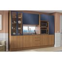 Ver imagem 1 de Cozinha Modulada Completa Ciela 5 Peças 1 Aéreo + Balcão +3paneleiros C5p52 Canela Azul Profundo
