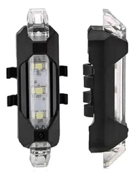 Farol Lanterna Luz De Bike Recarregável Usb Dianteira 5 Leds - 1