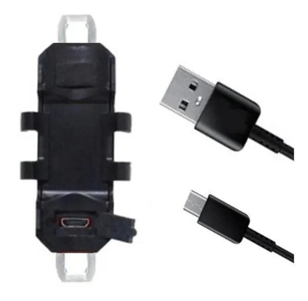 Farol Lanterna Luz De Bike Recarregável Usb Dianteira 5 Leds - 3