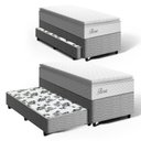 Ver imagem 1 de Cama Box com Colchão de Molas Ensacadas Pillow Top Flora + Auxiliar de Espuma Unique Solteiro 88cm