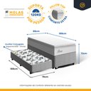 Ver imagem 3 de Cama Box com Colchão de Molas Ensacadas Pillow Top Flora + Auxiliar de Espuma Unique Solteiro 88cm