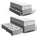 Ver imagem 2 de Cama Box com Colchão de Molas Ensacadas Pillow Top Flora + Auxiliar de Espuma Unique Solteiro 88cm