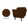 Poltrona Decorativa Couro Marrom Pés Madeira Ms Decor - 2