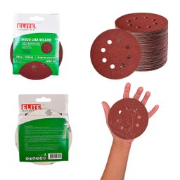 Kit 50 Discos Lixa Velcro Elite 125 X 22mm Grão 60 - 5