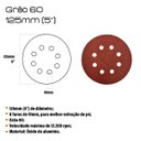 Ver imagem 2 de Kit 50 Discos Lixa Velcro Elite 125 X 22mm Grão 60