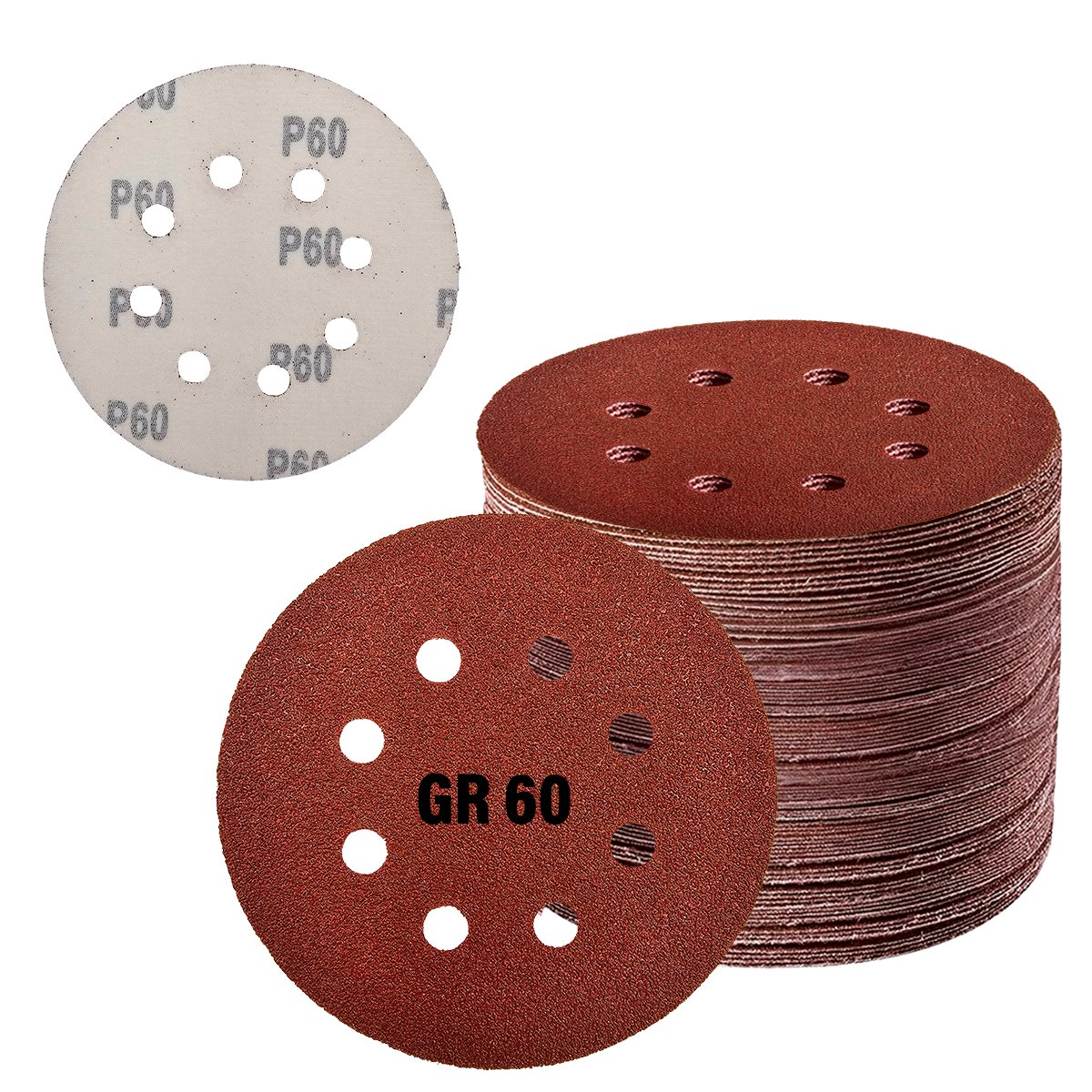 Kit 50 Discos Lixa Velcro Elite 125 X 22mm Grão 60