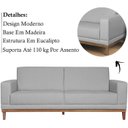 Ver imagem 3 de Sofa 2 Lugares 160 cm Crons Linho Cinza Vazzano
