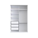 Ver imagem 2 de Guarda Roupa Solteiro 2 Portas 3 Gavetas Branco 147x59,8x235cm Rc2004 Emovell