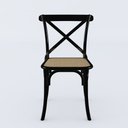 Ver imagem 2 de Cadeira Jantar Cross Katrina Preta Assento Corano Bege Aço