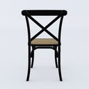 Ver imagem 3 de Cadeira Jantar Cross Katrina Preta Assento Corano Bege Aço