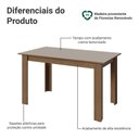 Ver imagem 3 de Mesa de Jantar Retangular Tampo de Madeira Rustic/crema 5231 Madesa Rustic/crema