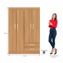 Ver imagem 2 de Guarda-roupa Solteiro 4 Portas 2 Gavetas Atalaia - Cinnamomo Cinnamomo