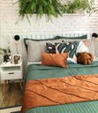 Ver imagem 3 de Peseira Drapeada Veludo Luxo 2,40x0,50m Dupla Face cama queen Terracota