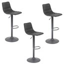 Ver imagem 1 de Banqueta Alta Kit 3 Bete Preto Base Giratória de Metal Preto R02 - D'rossi