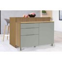 Ver imagem 2 de Bancada Ilha Cozinha Marquesa C/ 1 Porta e 3 Gavetas 120cm Nature/verde - Nesher