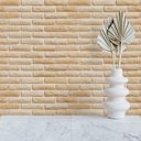 Ver imagem 1 de Papel de Parede Adesivo Tijolinho Bege Rejunte Branco 5m