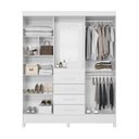 Ver imagem 7 de Guarda-Roupa Casal Capelinha 4 Portas 4 Gavetas com Espelho e Pés Atenas Flex Branco/Rosa