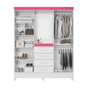 Ver imagem 2 de Guarda-Roupa Casal Capelinha 4 Portas 4 Gavetas com Espelho e Pés Atenas Flex Branco/Rosa