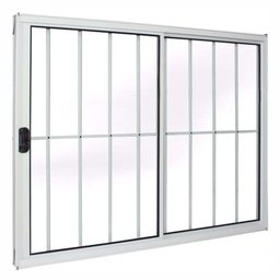 Janela de Alumínio Branco Vitro de Correr 2 Folhas com Grade Cmc Modular - 1.20 (l) X 1.00 (a) - 1