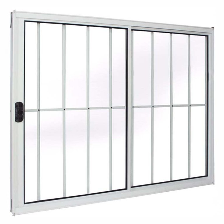 Janela de Alumínio Branco Vitro de Correr 2 Folhas com Grade Cmc Modular - 1.20 (l) X 1.00 (a)