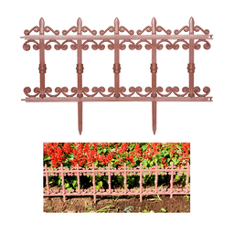 Kit 2 Cercas Plásticas Estilo Ferro Fundido Jardim Canteiro Marrom - 1