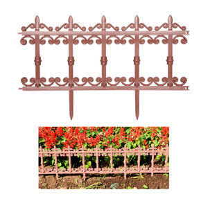 Kit 2 Cercas Plásticas Estilo Ferro Fundido Jardim Canteiro Marrom