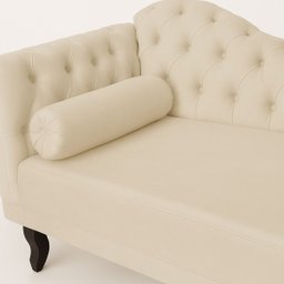 Divã Recamier Sala 150cm em Veludo Capitonê de Luxo Pés Luis Xv - 4