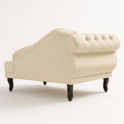 Divã Recamier Sala 150cm em Veludo Capitonê de Luxo Pés Luis Xv - 3