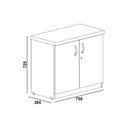Ver imagem 2 de Armário Baixo com 02 Portas - 0,80x0,42x0,75m - Pollo Móveis - Azu/Cz - 44103