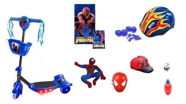 Patinete Homem Aranha Com 9 Itens - 1