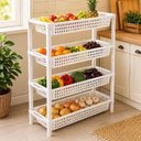 Ver imagem 7 de Kit 2 Fruteiras Organizadora Fr-15 Estante 4 Andares Multiuso Cozinha Branco Yeet