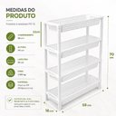 Ver imagem 4 de Kit 2 Fruteiras Organizadora Fr-15 Estante 4 Andares Multiuso Cozinha Branco Yeet