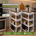 Ver imagem 5 de Kit 2 Fruteiras Organizadora Fr-15 Estante 4 Andares Multiuso Cozinha Branco Yeet