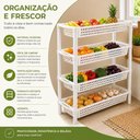 Ver mais imagens de Kit 2 Fruteiras Organizadora Fr-15 Estante 4 Andares Multiuso Cozinha Branco Yeet