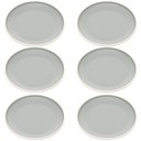 Ver imagem 1 de Jogo 6 Pratos de Melamina 27cm Rasos Cinza Wolff Bandejas Redondas Servir Mesa Posta