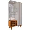 Ver imagem 1 de Cristaleira Porta de Vidro e Adega 91cm Lauana Off/naturalle B02 - Mpozenato
