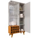 Ver imagem 4 de Cristaleira Porta de Vidro e Adega 91cm Lauana Off/naturalle B02 - Mpozenato