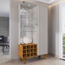 Ver imagem 2 de Cristaleira Porta de Vidro e Adega 91cm Lauana Off/naturalle B02 - Mpozenato